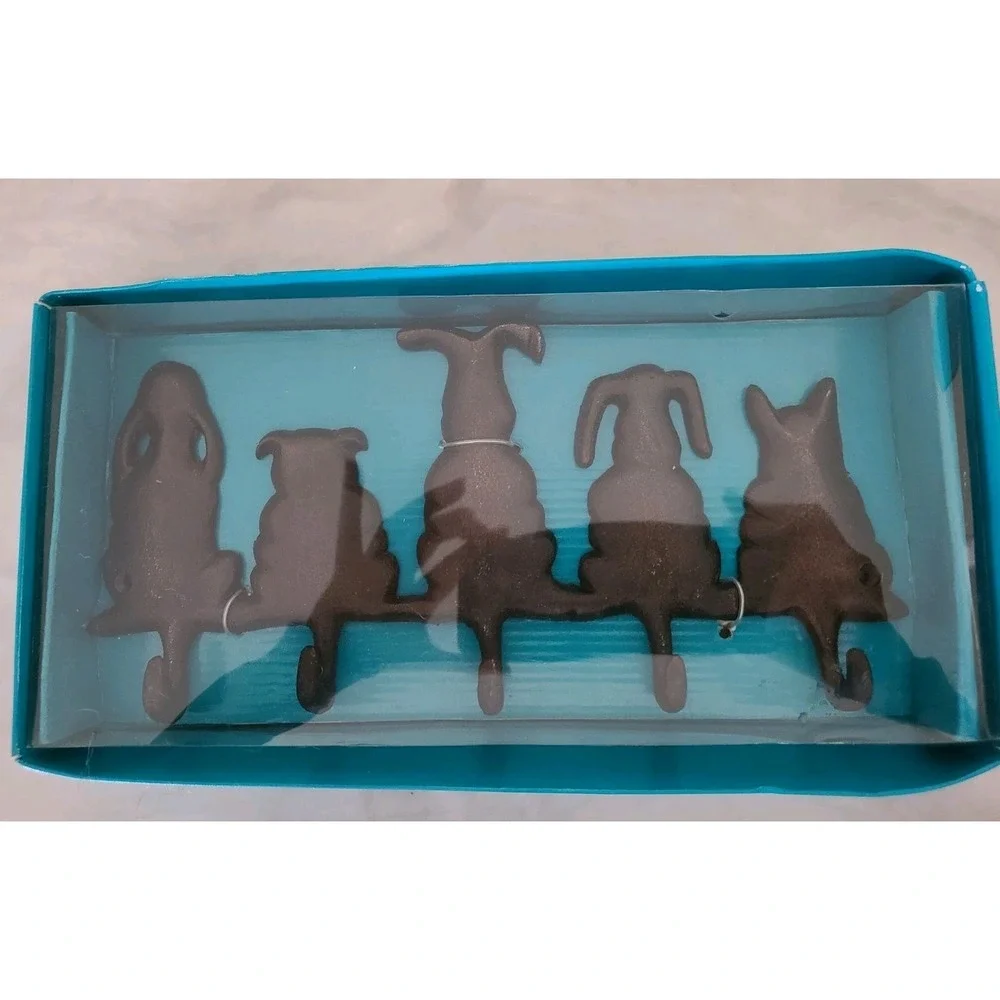 Coat Hanger Wall Mount Dogs Motive Metal